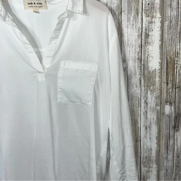 Cloth & Stone White Oversized Popover Blouse - Picture 4 of 7